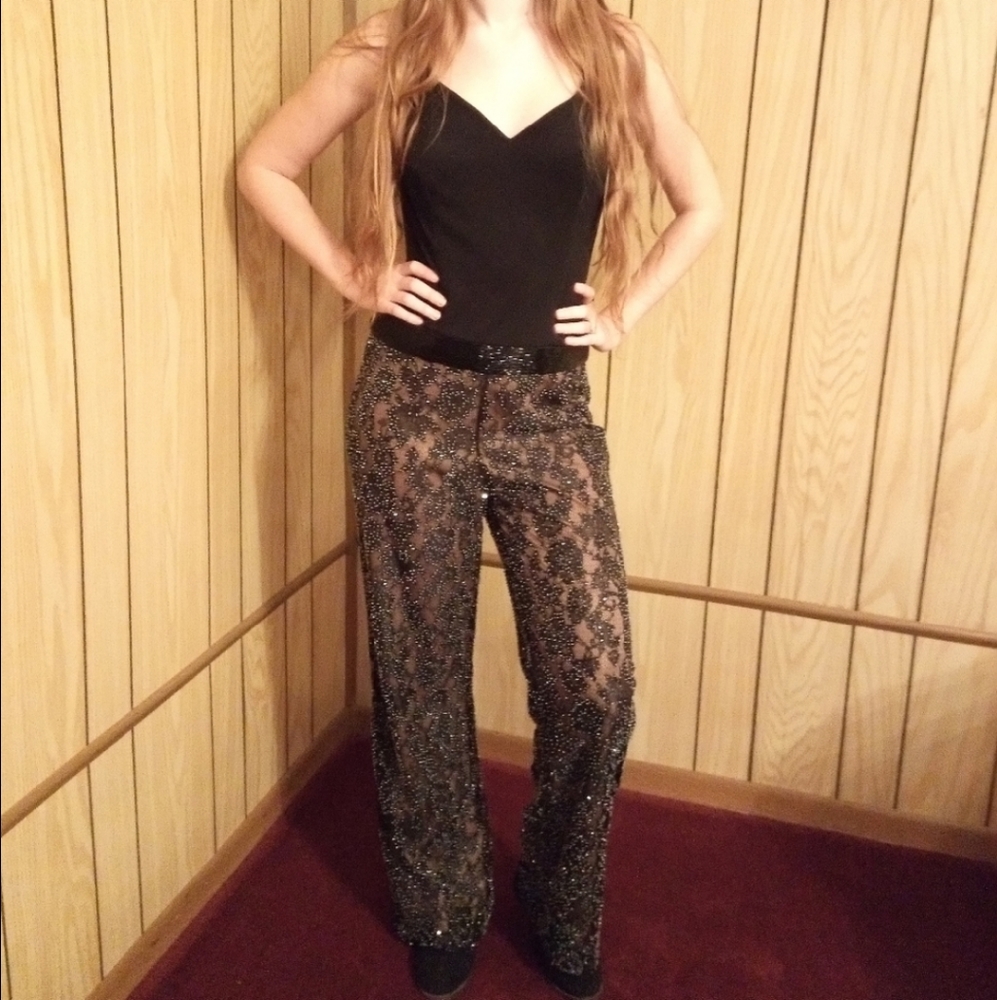 💗NEW, Dolce Jovani pantsuit.100%,silk, sweetheart